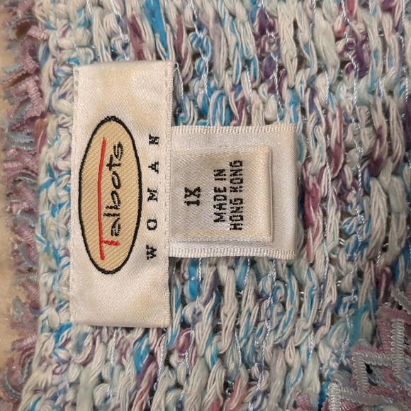 Talbots Blue Knit Cardigan Size 1X - Picture 2 of 5